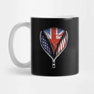 British Flag  Australian Flag American Flag Zip Down - Gift for British From Australian Mug